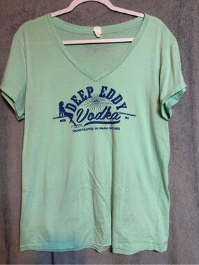 Mint Green V‑Neck Short Sleeve Tee